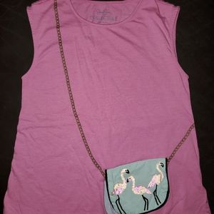 EUC Jessica Simpson Flamingo Pouch Tank Sz L